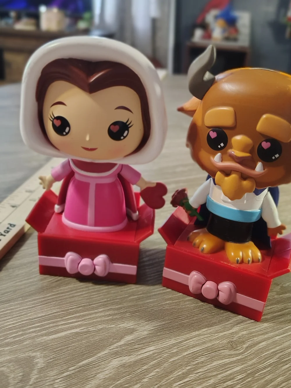 Funko Pop! Style Beauty and the Beast Pink Belle & Brown Beast Figure Set